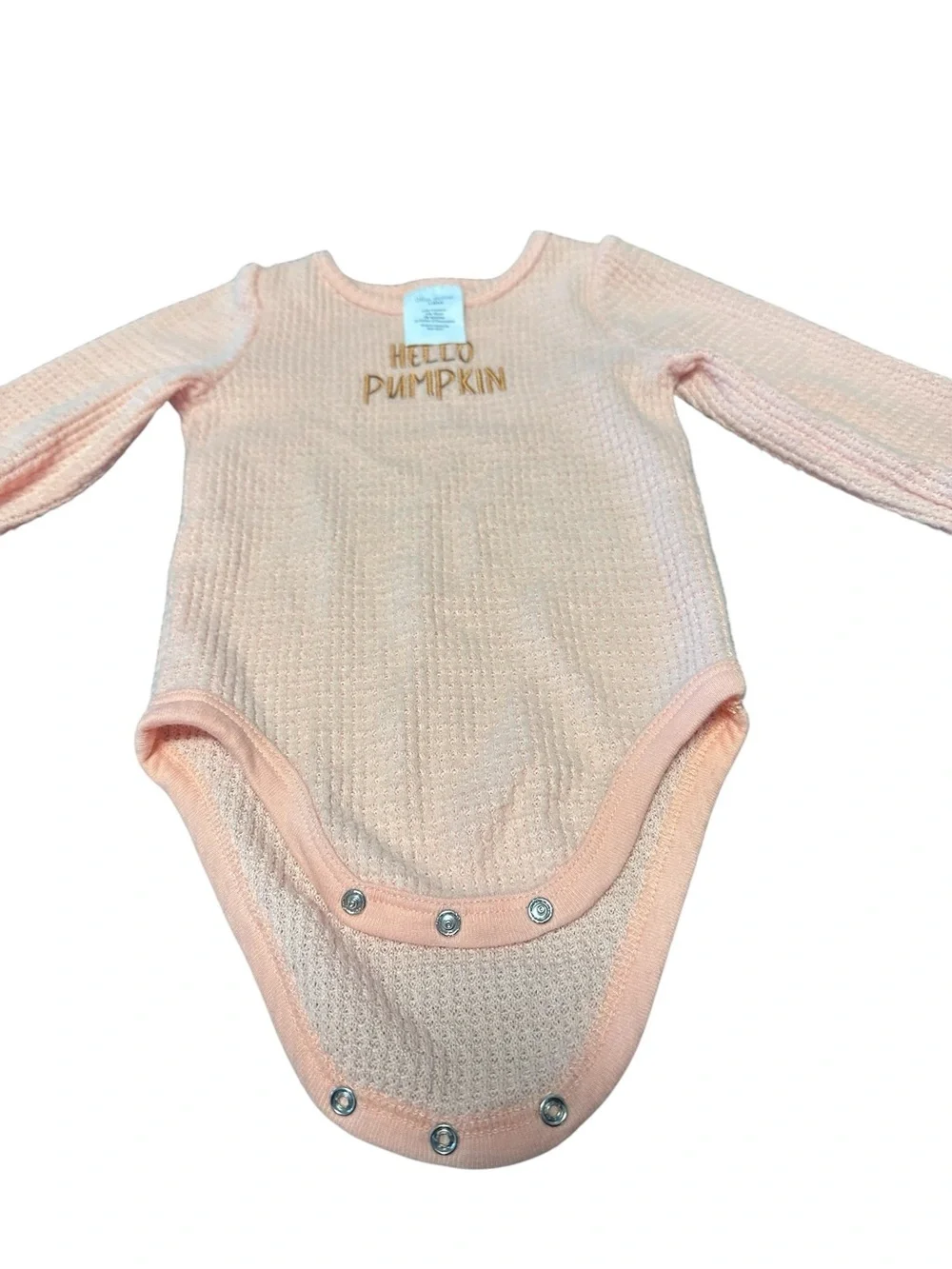 Okie Dokie Hello Pumpkin Waffle Knit 2-Piece Set Pink 18M